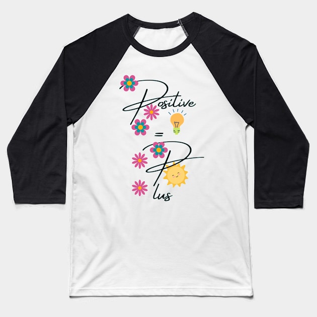 Positive Words (Print on Front and Back) Baseball T-Shirt by  Suchalee